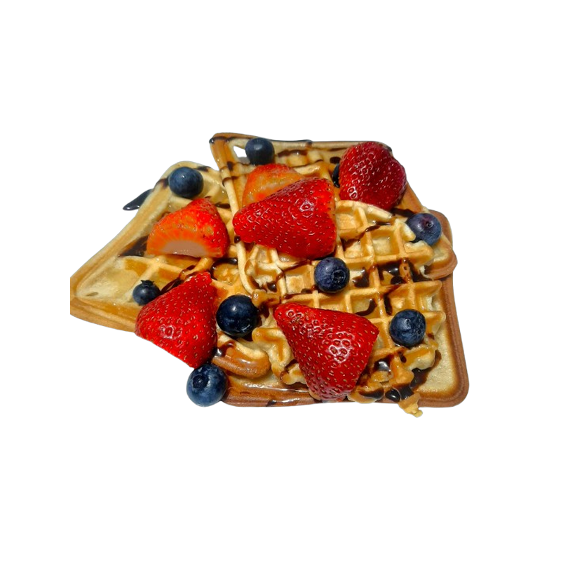 Waffles con Frutas Frescas y Chocolate 🍓🫐🍫