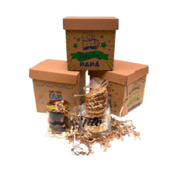 🎁 Caja de Regalo para Papá 🍪☕💙