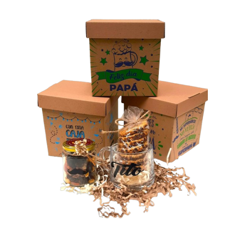 🎁 Caja de Regalo para Papá 🍪☕💙