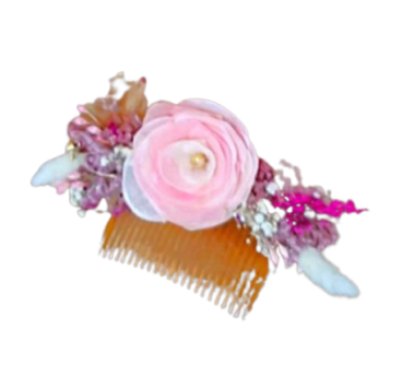 ✨ Peineta Floral con Flores Preservadas ✨