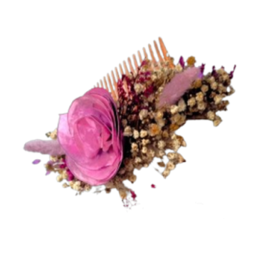 ✨ Peineta Floral con Flores Preservadas ✨